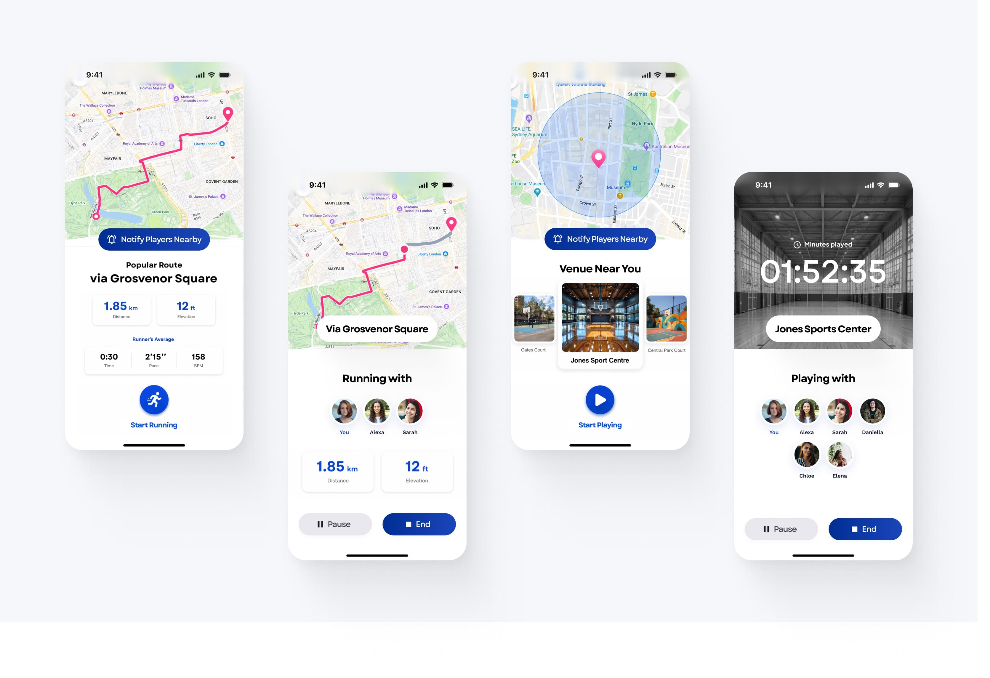 Activity tracking screen