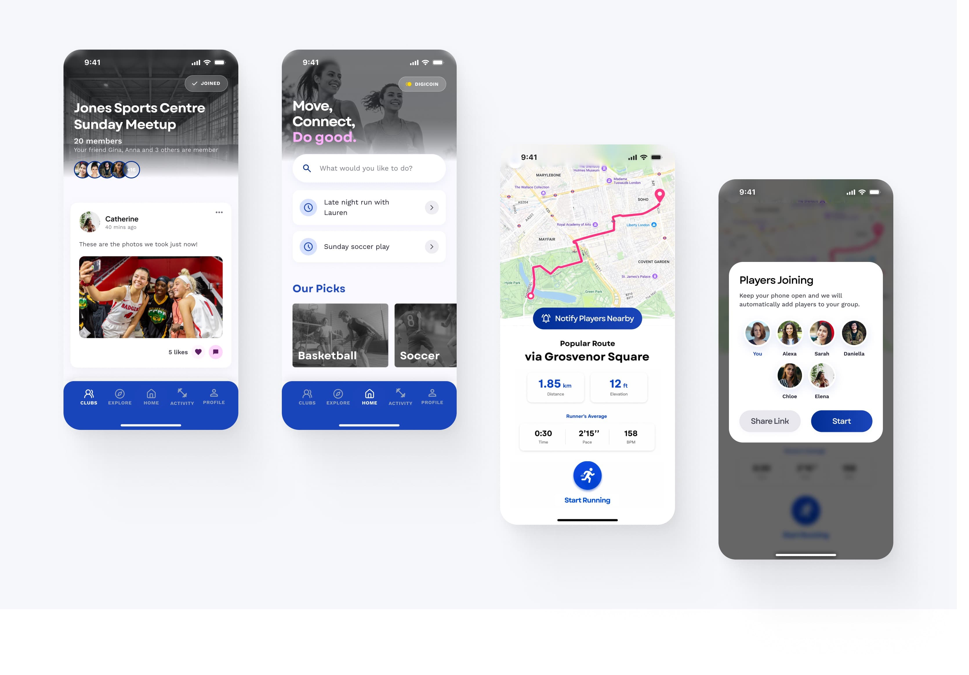 Clubs and community feature