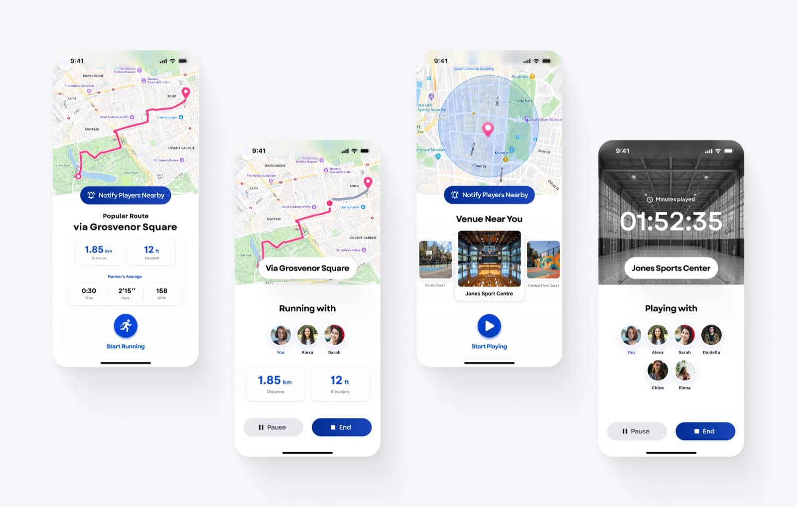 Activity tracking screen