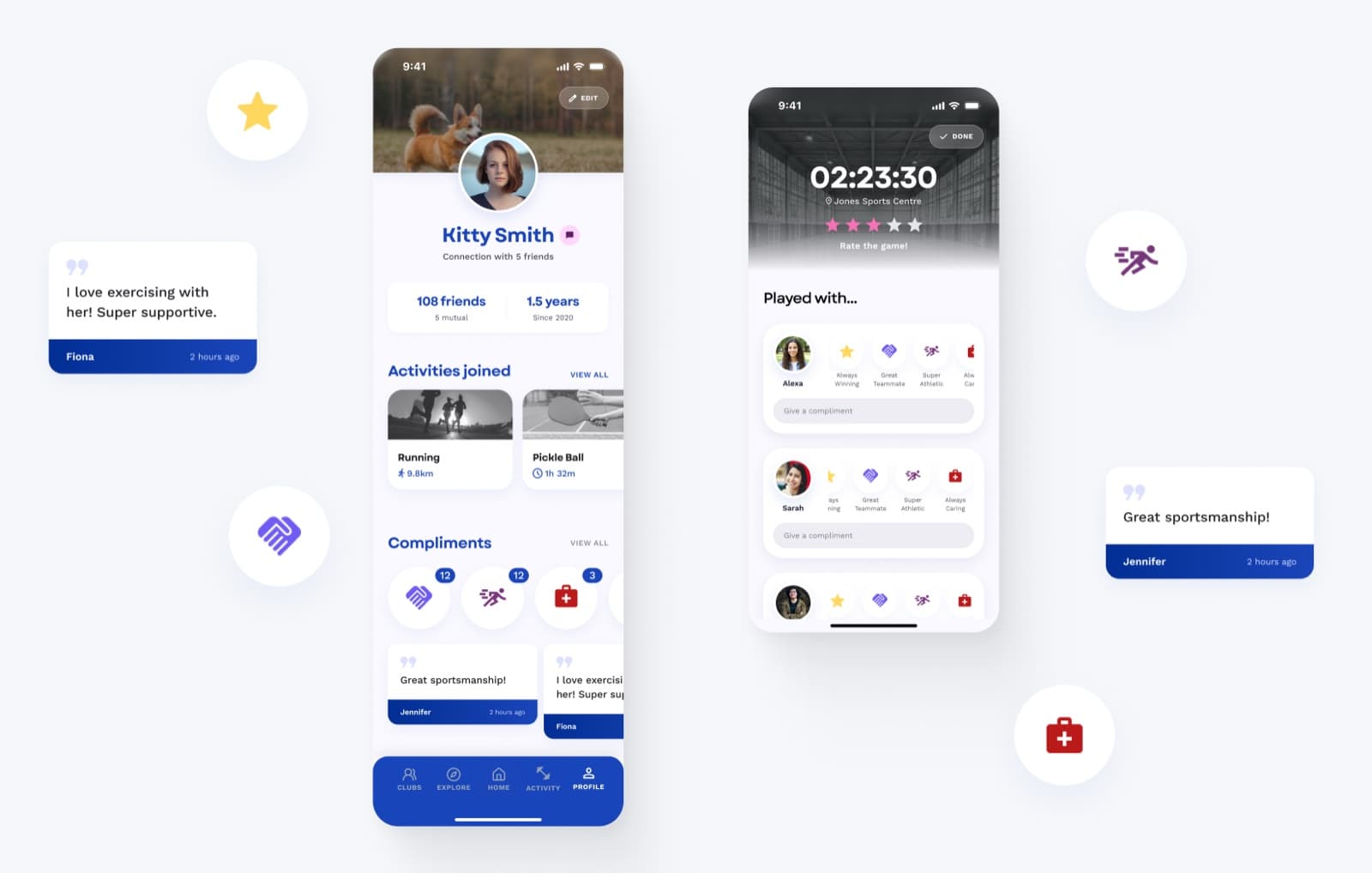 Community — activity feed and shared progress
