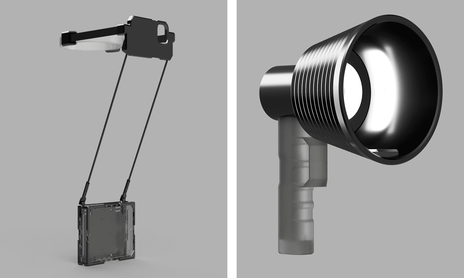 Instrument render: headband scanner and conical sensor